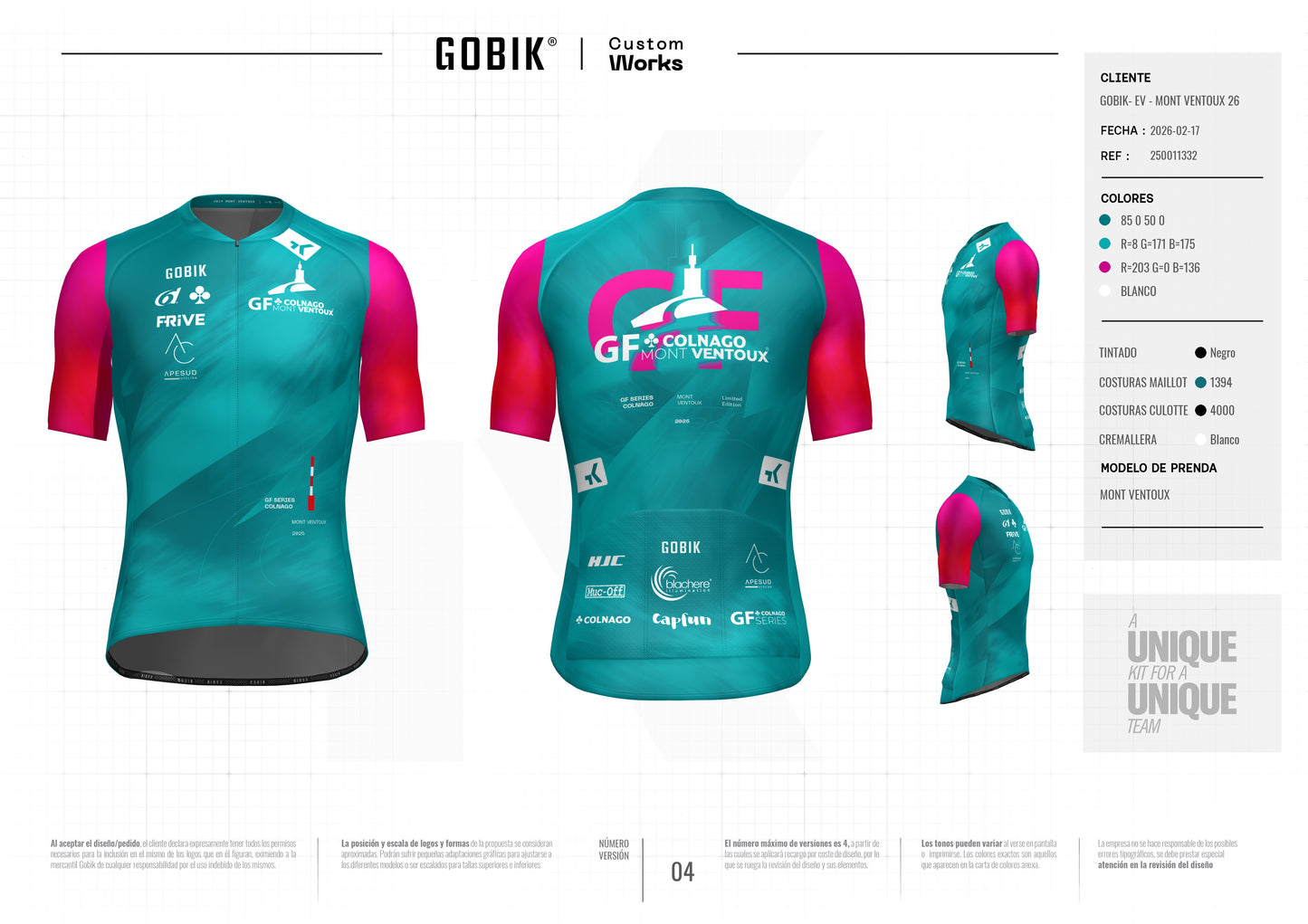 Maillots du Colnago GF Mont Ventoux 2026